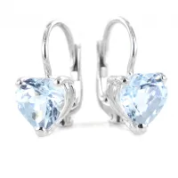 Picture Stylish heart-shaped aquamarine earrings in white gold