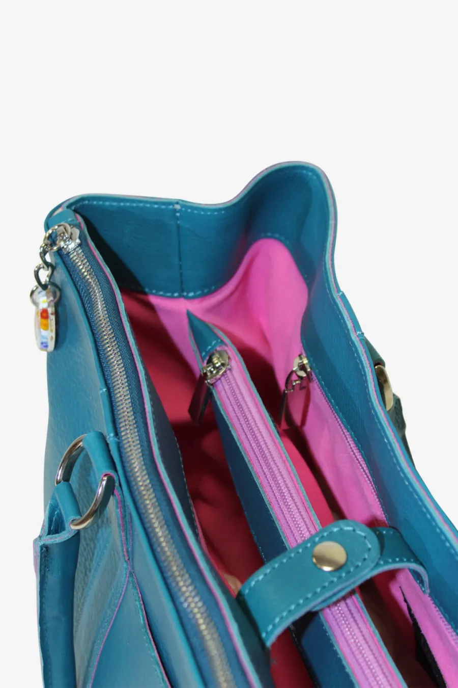 obrazek 3 Elegancka niebieska torebka typu shopper - Terrida