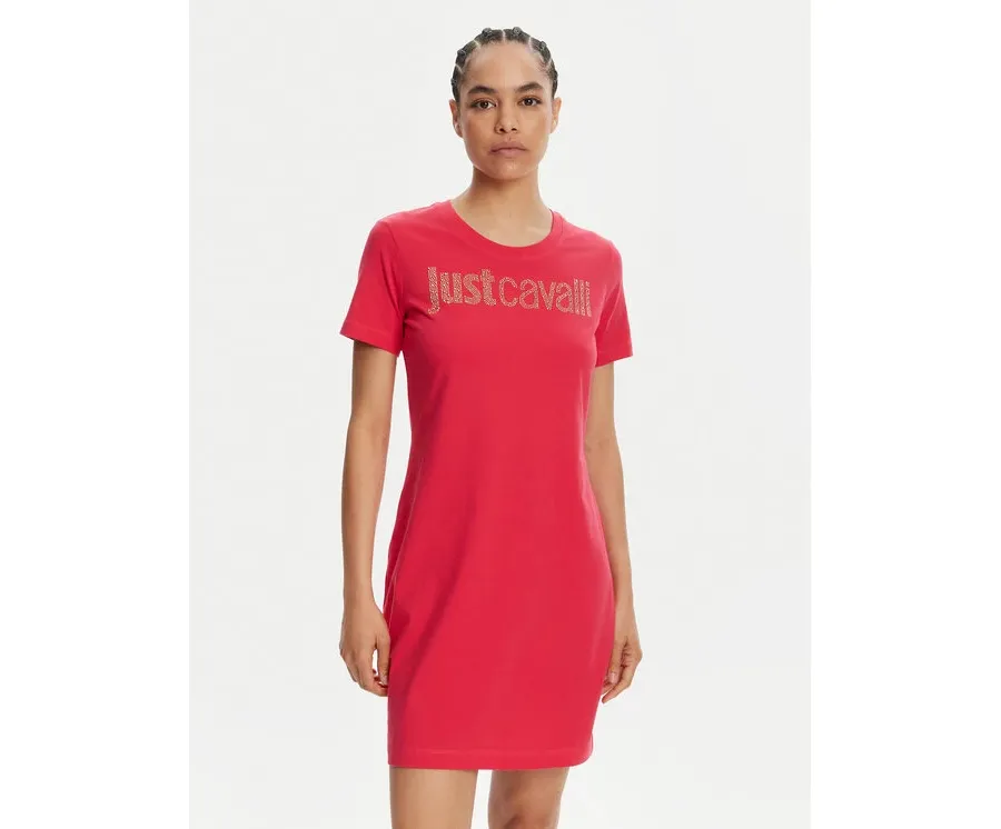 obrazek 1 Just Cavalli Sukienka codzienna 78PAOE15 Różowy Regular Fit