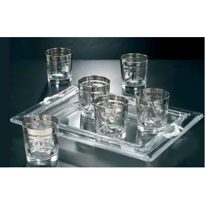 Zdjęcie Szklanki do whisky z ozdobną tacą