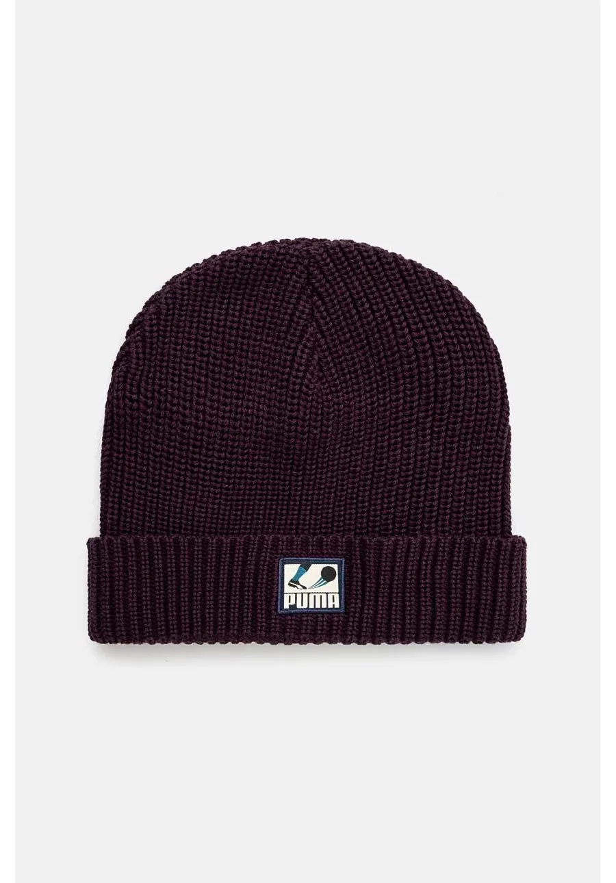 obrazek 1 Puma czapka bawełniana Classics Graphic Short Beanie kolor fioletowy bawełniana 025680