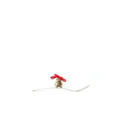 Zdjęcie Mały świąteczny ręcznie malowany dzwonek z motywem misia – Le Ceramiche