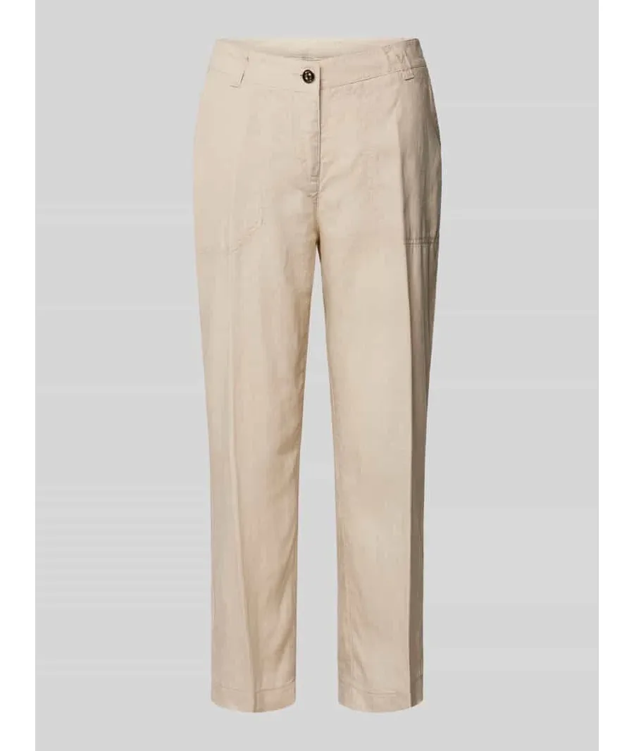 obrazek 1 Spodnie lniane o skróconym kroju regular fit model ‘Nora’