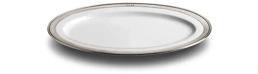 obrazek 1 Duża taca z pewteru i deramiki - wariant 57x38 cm
