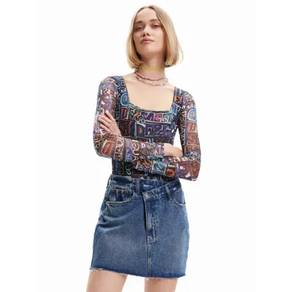Zdjęcie Desigual Body Lettering 23SWQK05 Czarny Slim Fit