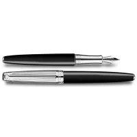 Picture Elegant Bicolor Black fountain pen, silver plated/rhodium plated