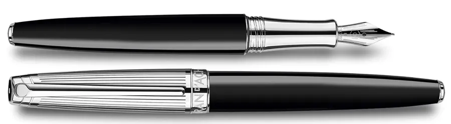 picture 1  Léman Fountain Pen - Bicolor Black silver plated/rhodium coated