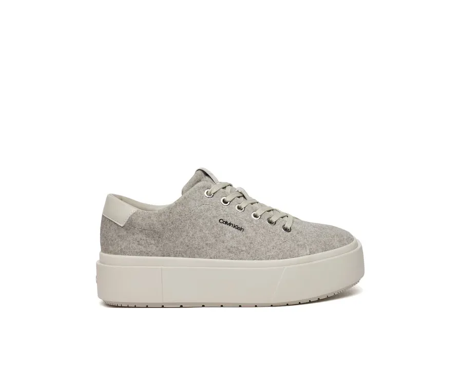 obrazek 1 Calvin Klein Sneakersy Flatform Cup Lace Up W/Ml Felt HW0HW02325 Szary