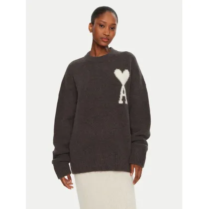 Zdjęcie AMI PARIS Sweter UKS025.KN0032 Szary Regular Fit