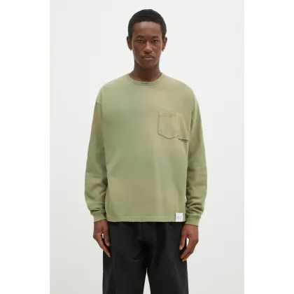 Zdjęcie NEIGHBORHOOD longsleeve bawełniany kolor zielony gładki 242FPNH.CSM15