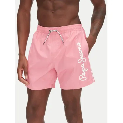 Zdjęcie Pepe Jeans Szorty kąpielowe Logo PMB10419 Różowy Regular Fit