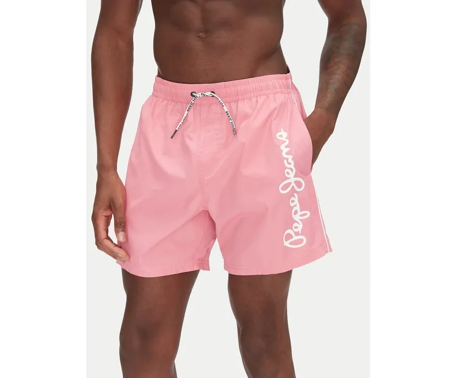 obrazek 1 Pepe Jeans Szorty kąpielowe Logo PMB10419 Różowy Regular Fit