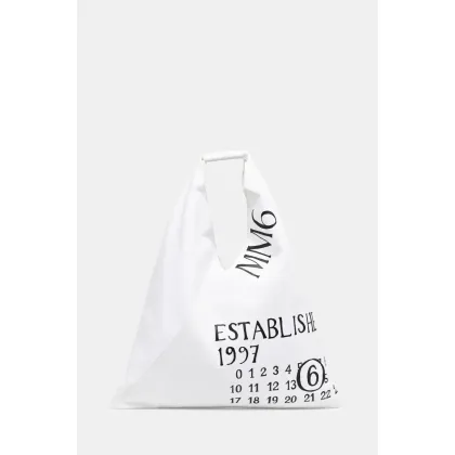 Zdjęcie MM6 Maison Margiela torebka bawełniana Classic Japanese Handbag kolor biały S54WD0039