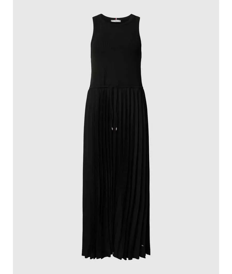 obrazek 1 Sukienka midi z wiązanym paskiem i plisami