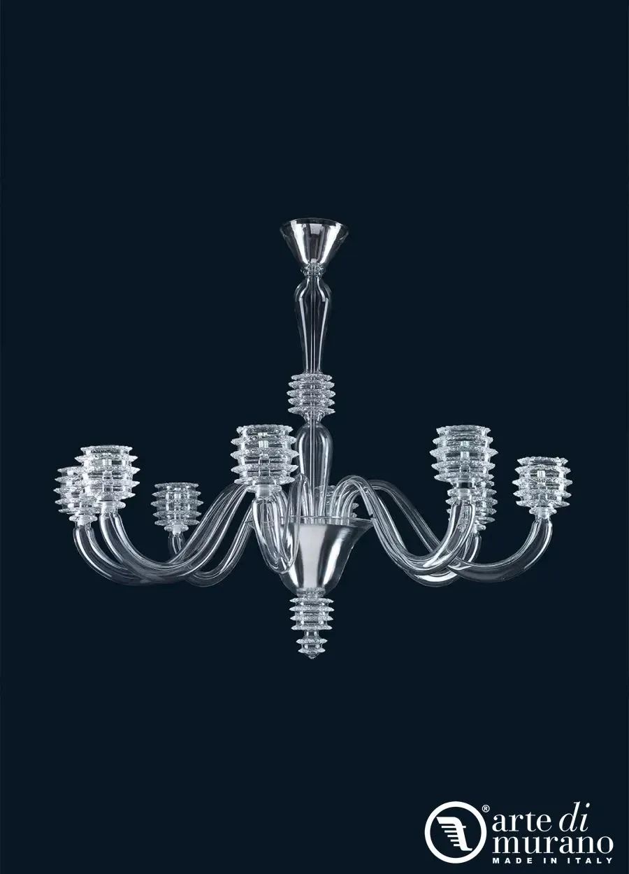 obrazek 1 Szykowny nowoczesny żyrandol na 12 żarówek ze szkła Murano