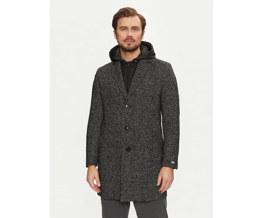obrazek 1 KARL LAGERFELD Płaszcz wełniany 455712 544727 Czarny Regular Fit
