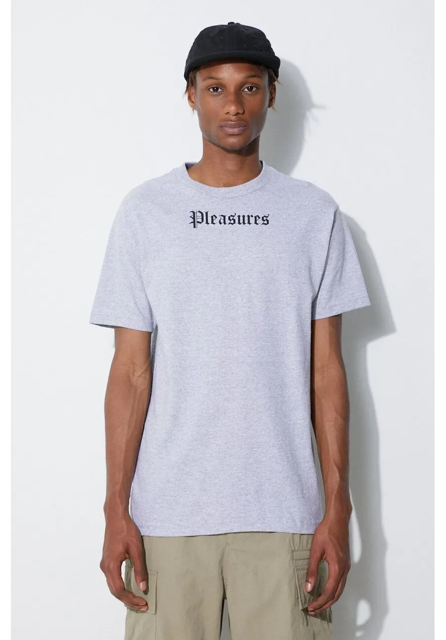 obrazek 1 PLEASURES t-shirt bawełniany kolor szary z nadrukiem