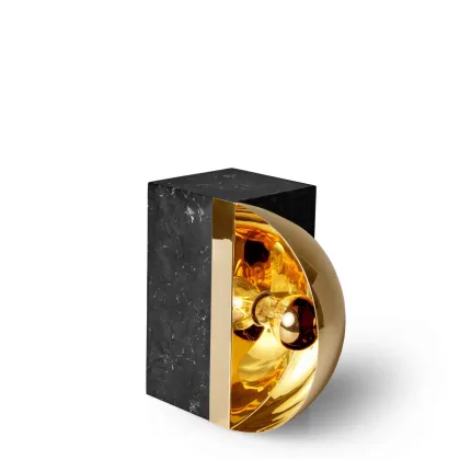 Picture Marble table lamp with gold-plated brass shade - Ginger & Jagger