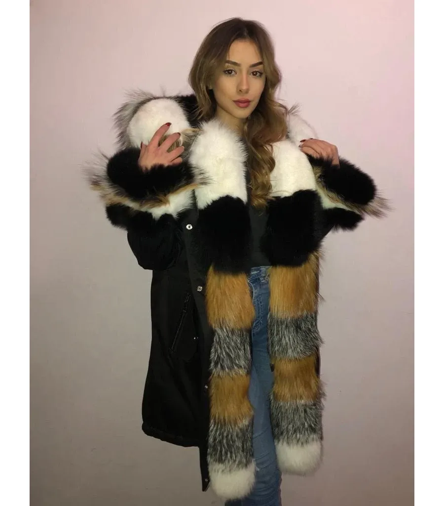 obrazek 3 Parka z kolorowym obszyciem futrzanym