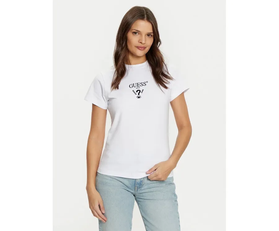 obrazek 1 Guess T-Shirt V4YI21 KCDH1 Biały Slim Fit