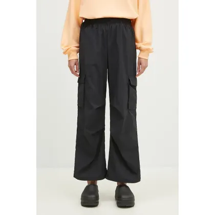 Zdjęcie New Balance spodnie damskie kolor czarny szerokie high waist WP43534BK