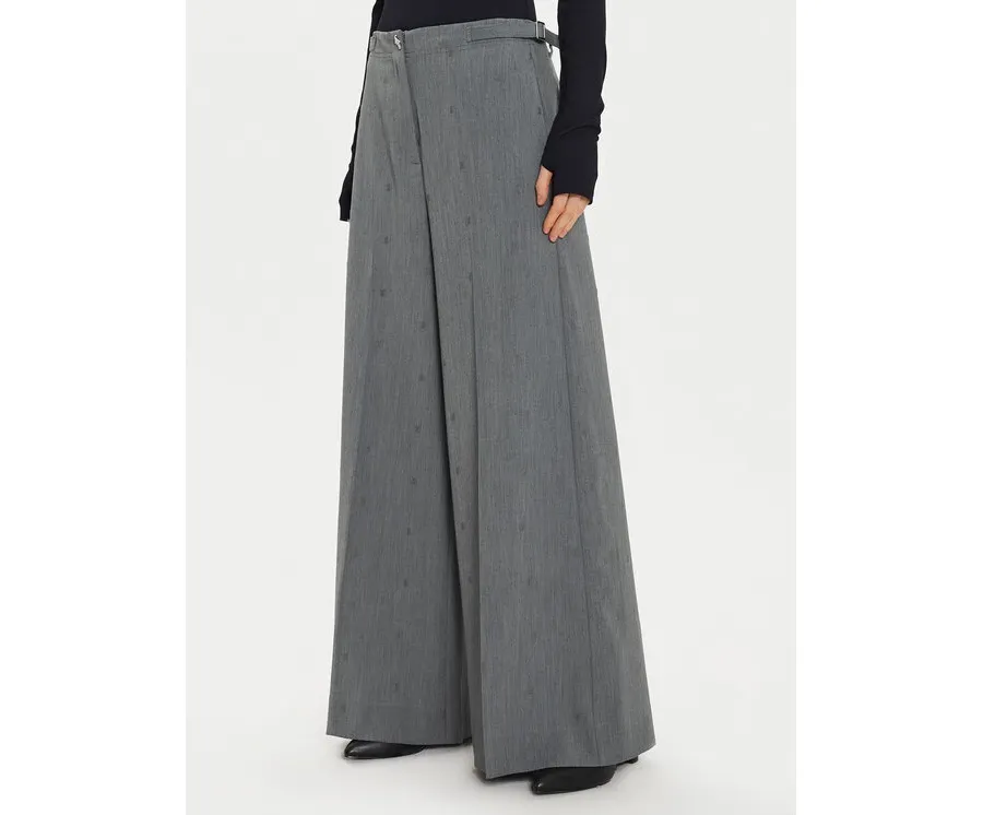 obrazek 1 TWINSET Spodnie palazzo 242AM2043 Szary Wide Leg