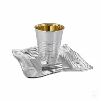 Zdjęcie Wyjątkowy srebrny zestaw kiduszowy o nowoczesnym designie - Zaramella Argenti