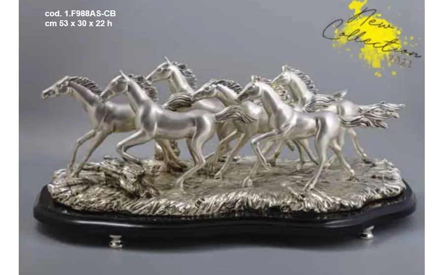 obrazek 1 Luksusowa statuetka ozdobna ilustrująca grupę koni - ArtBe