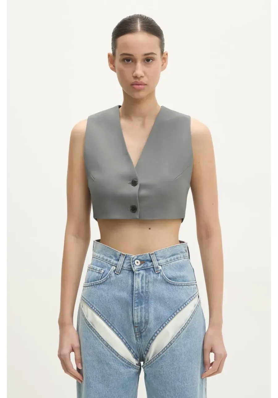 obrazek 1 Nanushka kamizelka SUREE kolor szary jednorzędowa NW24PFTP18455