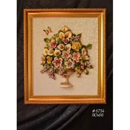 Zdjęcie Wykonany we Włoszech - ozdobny obraz ceramiczny 80x68 cm