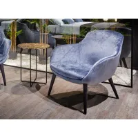 Zdjęcie Wygodny fotel Karl - aksamit i drewniane nóżki