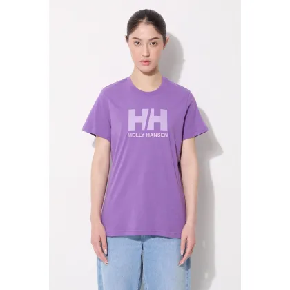 Zdjęcie Helly Hansen t-shirt bawełniany kolor fioletowy 34112-001