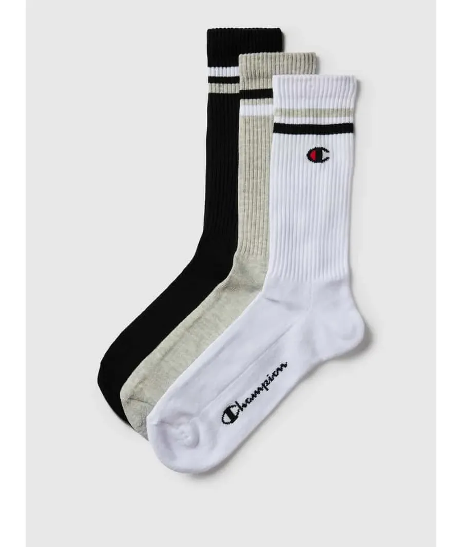 obrazek 1 Skarpety z paskami w kontrastowym kolorze w zestawie 3 szt. model ‘Crew Socks’