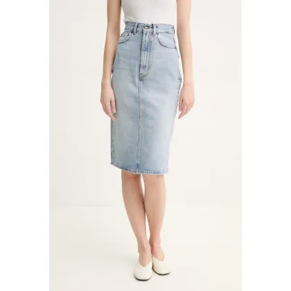 Zdjęcie Fiorucci spódnica jeansowa Faded Heart Pocket Denim Midi Skirt kolor niebieski midi ołówkowa W02SPDSK295DN01DN01