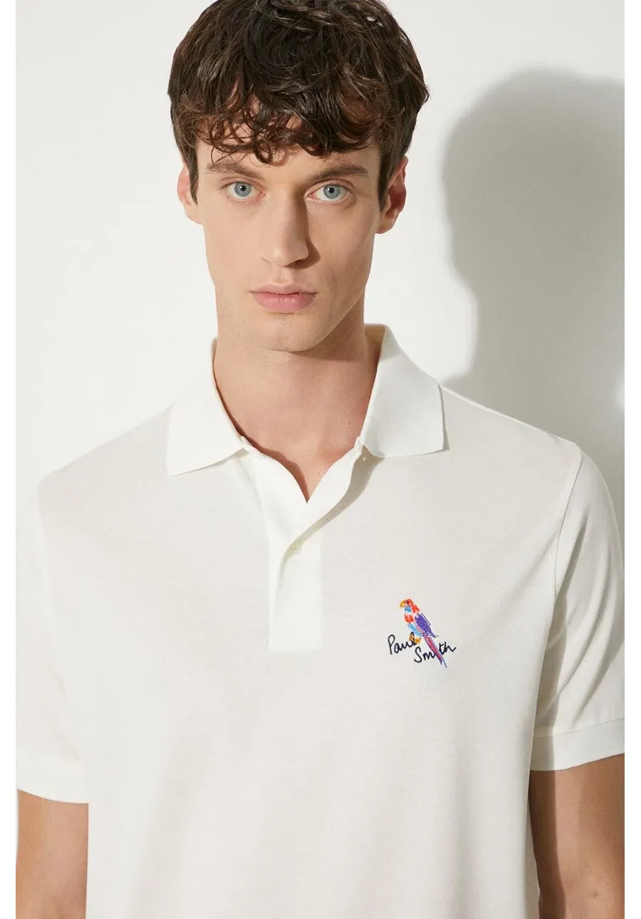 obrazek 1 Paul Smith polo bawełniane kolor beżowy z aplikacją M1R-698P-NP4722