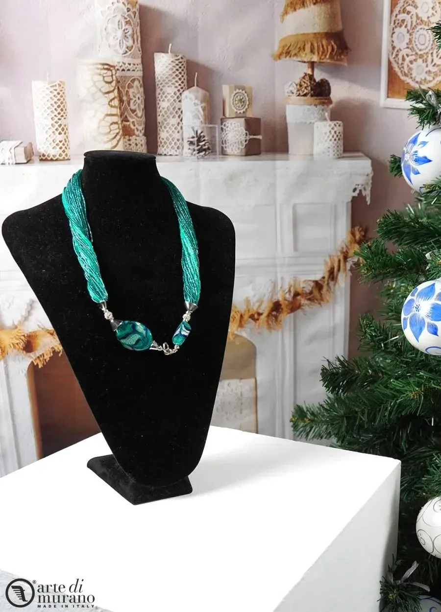 obrazek 1 Urokliwy włoski naszyjnik z koralików- szkło Murano