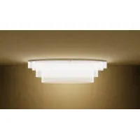 Picture Beautiful oval ceiling lamp made of transparent Murano glass triangles – Il Paralume Marina