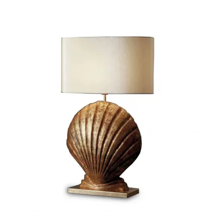 Zdjęcie Duża lampa stołowa z prostokątną metalową podstawą H.48xL.42xP.16 cm