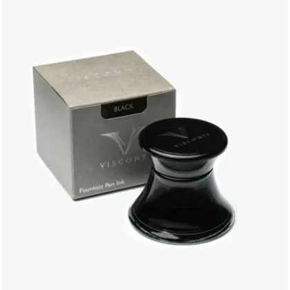 Picture Visconti Black glass inkwell