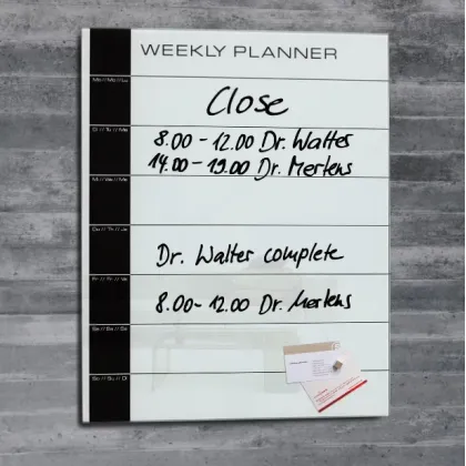 Picture MEMO artverum Weekly Planner magnetic board, black and white
