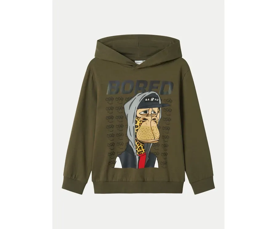 obrazek 1 NAME IT Bluza 13238528 Khaki Standard Fit