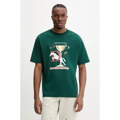 Zdjęcie Drôle de Monsieur t-shirt bawełniany Le T-Shirt Polo męski kolor zielony z nadrukiem G-TS241-CO199-DGN
