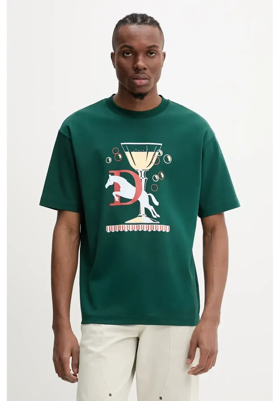obrazek 1 Drôle de Monsieur t-shirt bawełniany Le T-Shirt Polo męski kolor zielony z nadrukiem G-TS241-CO199-DGN