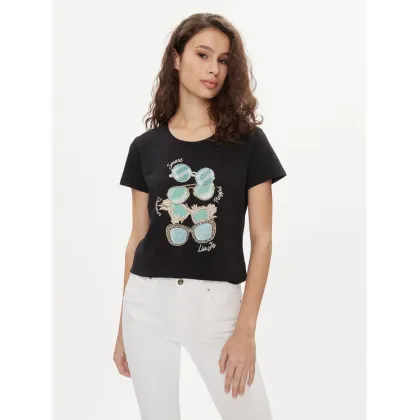 Zdjęcie Liu Jo T-Shirt MA4393 J5003 Czarny Regular Fit