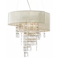 Picture Original chandelier with Murano glass bracelets and metal squares - Il Paralume Marina