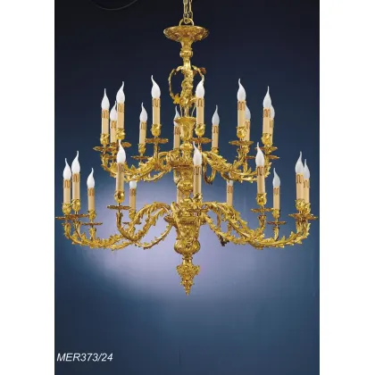 Zdjęcie Żyrandol Ludwika XV pozłacany brąz