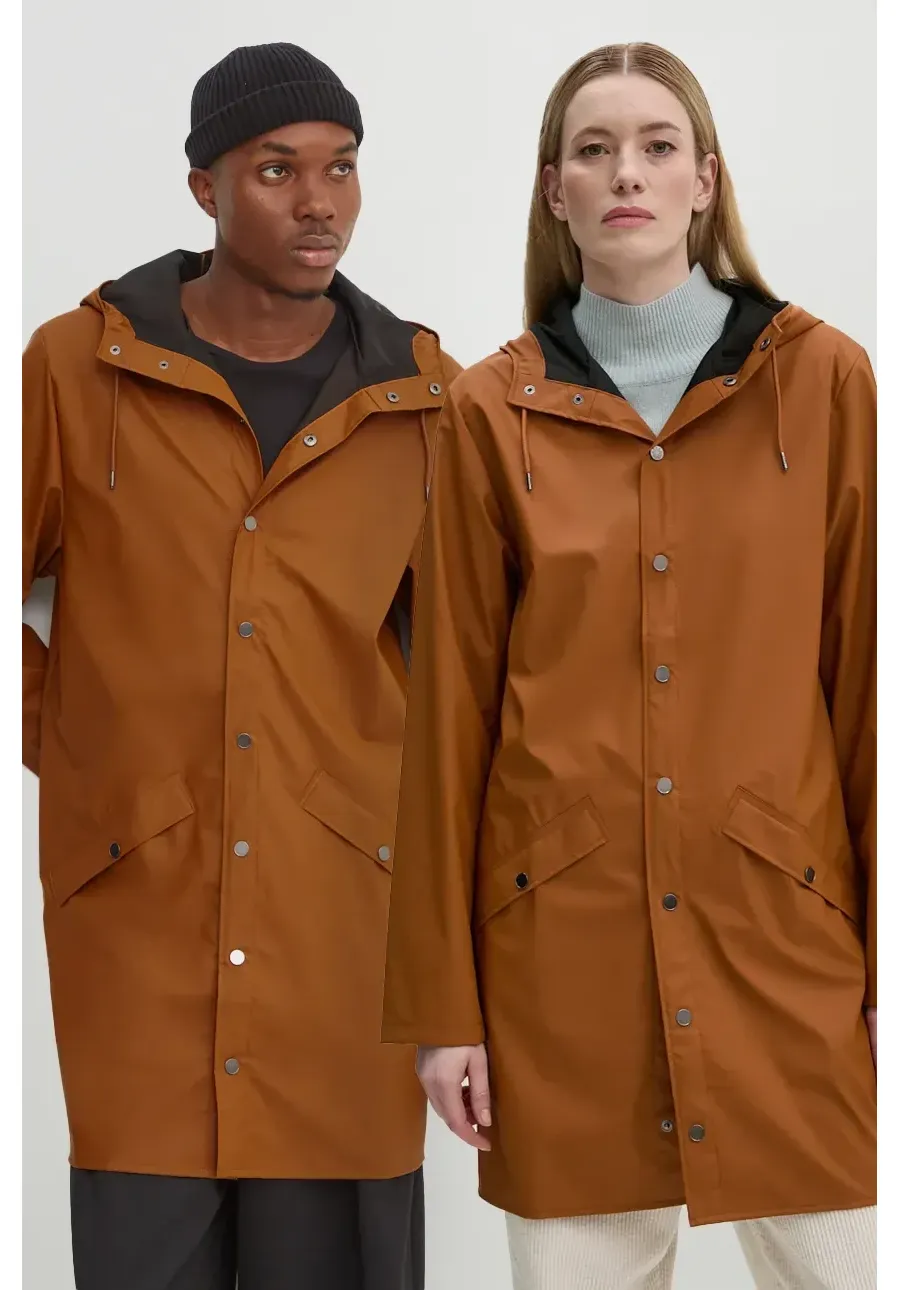 obrazek 1 Rains kurtka przeciwdeszczowa Long Jacket W3 kolor pomarańczowy przejściowa 12020-63