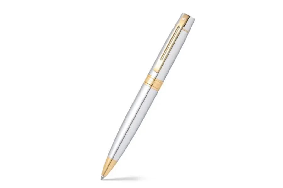 obrazek 1 Wyjątkowy długopis Sheaffer 300 Chrom z pozłacanymi elementami