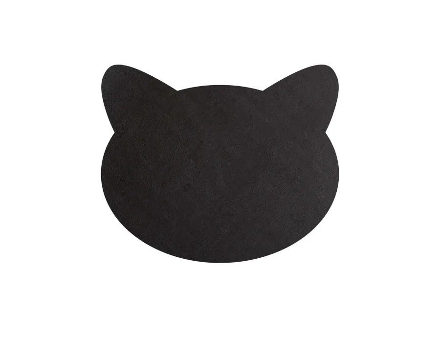 obrazek 3 Oryginalna skórzana podkładka z wzorem kota w kolorze czarnym i szarym