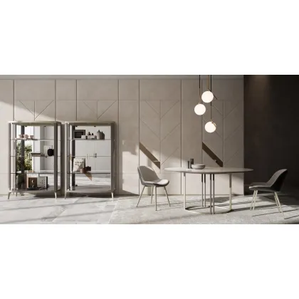 Zdjęcie Stylowy panel boazerii z brązowymi wstawkami lustrzanymi